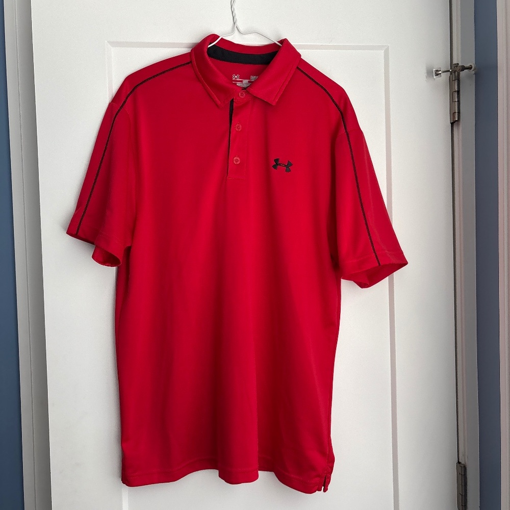 UNDER ARMOR | Heatgear Loose Red Polo | Men’s Size Large